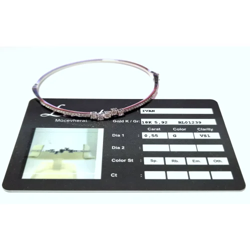 Bransoletka pr 750 białe złoto z kamieniami 5,92g
